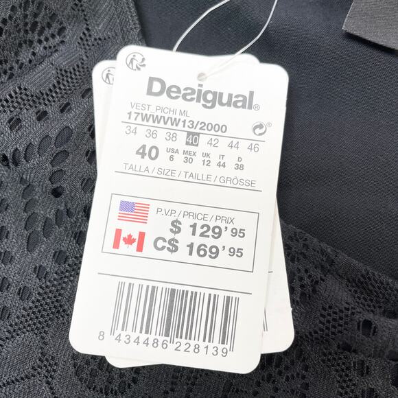 Desigual‎ Pici Day Dress Womens US 6 Sheer Lacy Flirty Whimsigoth Fairygrunge - Picture 8 of 9